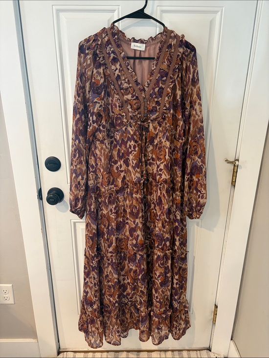 bohme Dresses & Skirts - bohme Floral Tiered Maxi Dress in Brown and Purple